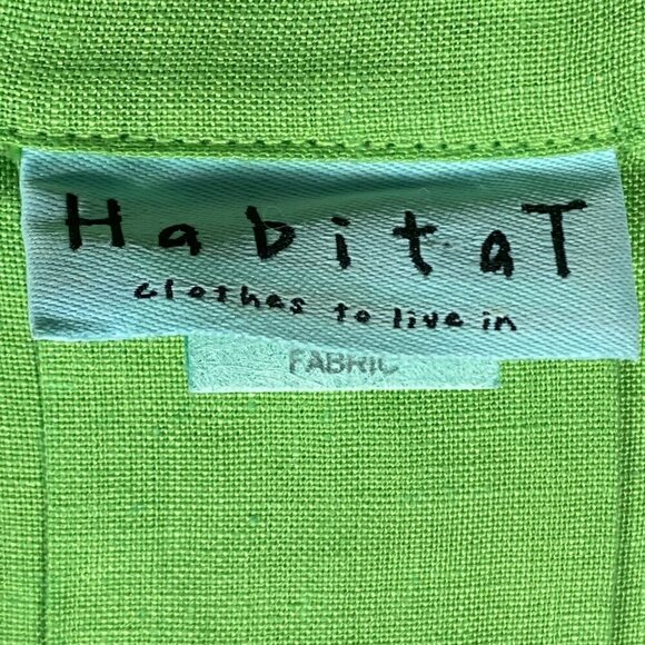 Habitat Button-Front Green Linen tunic Jacket top L USA Lightweight 3/4 Sleeve - Picture 3 of 8